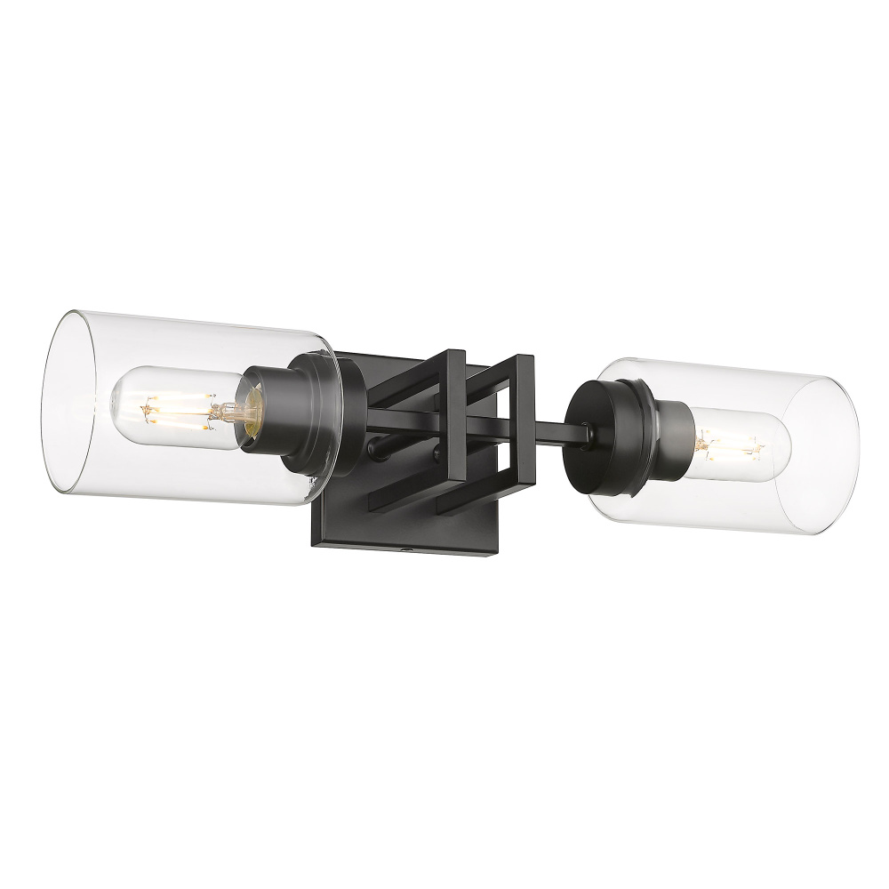 Golden Lighting Tribeca 2-light Wall Sconce in Matte Black